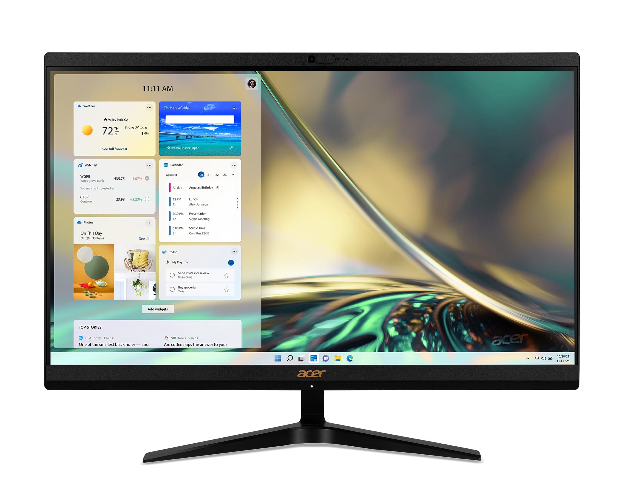 Acer Aspire C24 (1700 I5216 NL) All-in-one PC Zwart