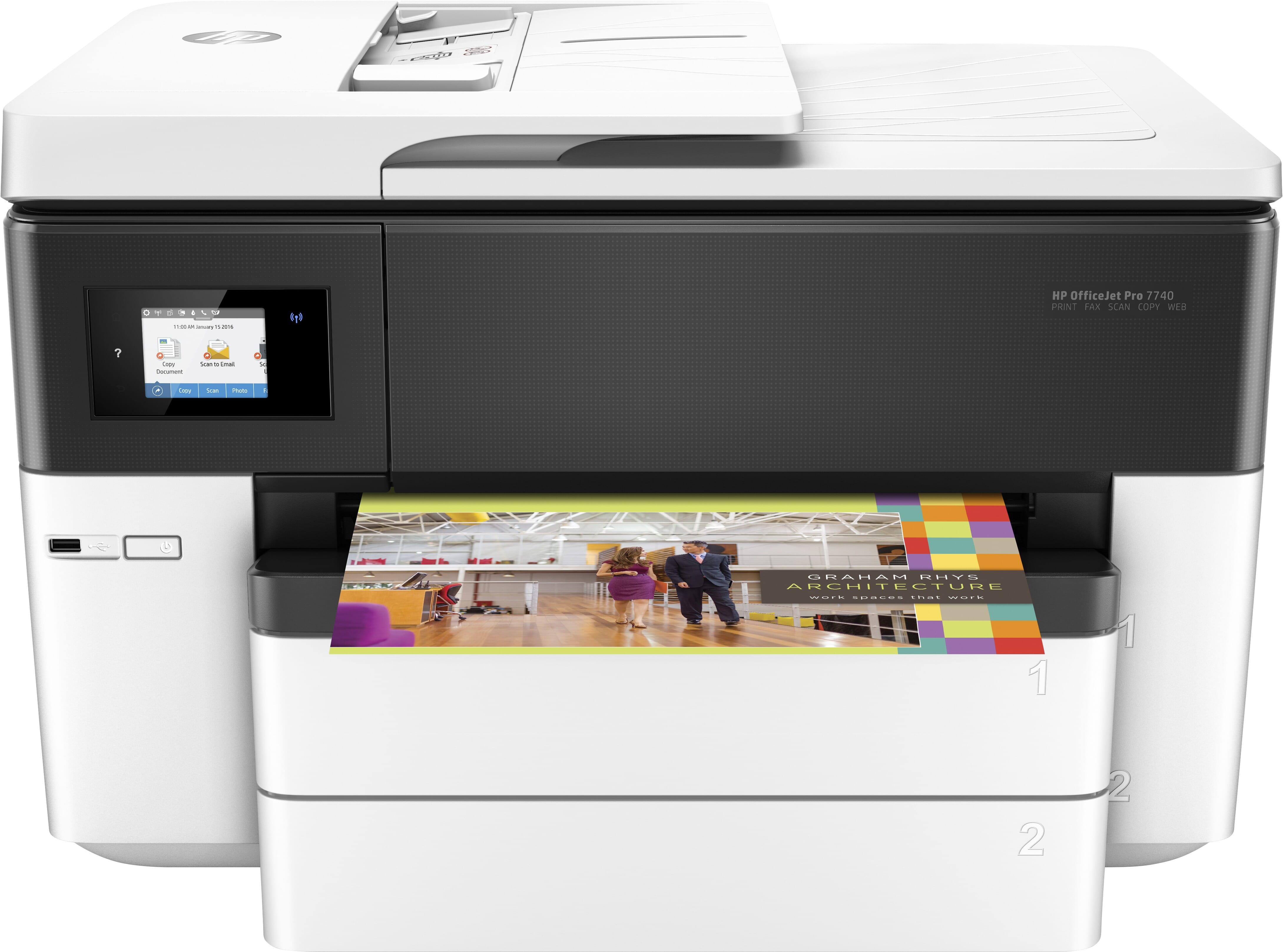 HP Officejet Pro 7740 A3 All-in-one inkjet printer Zwart