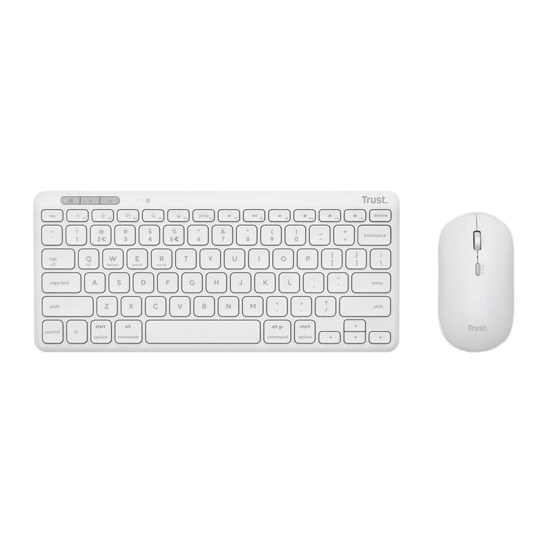 Trust Lyra Multi-Device Wireless Keyboard & Mouse Toetsenbord Wit